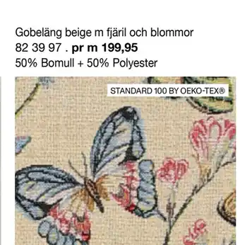 Selfmade Gobeläng beige m fjäril och blommor erbjuda