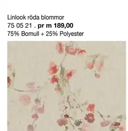 Selfmade Linlook röda blommor 75 05 21 erbjuda