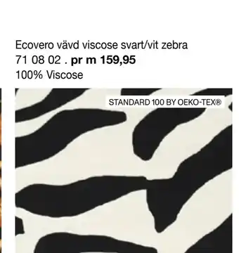 Selfmade Ecovero vävd viscose svart/vit zebra erbjuda