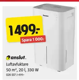 Jula Luftavfuktare 50 m², 20 l, 330 W erbjuda