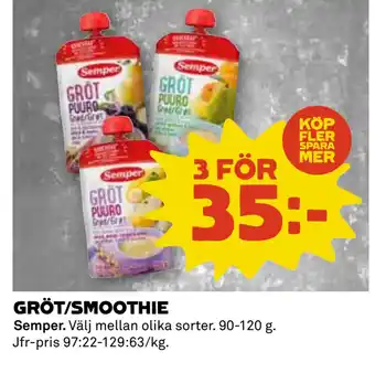 Coop GRÖT/SMOOTHIE erbjuda