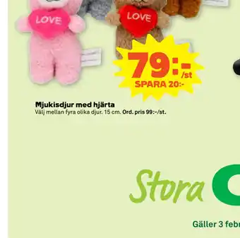 Stora Coop Mjukisdjur med hjärta erbjuda