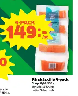 Stora Coop Färsk laxfilé 4-pack erbjuda