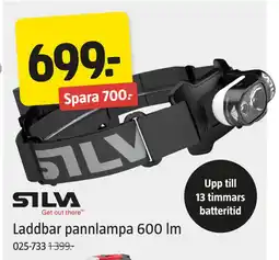 Jula Laddbar pannlampa 600 lm erbjuda