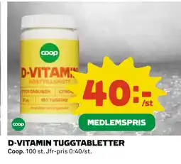 Coop D-VITAMIN TUGGTABLETTER erbjuda