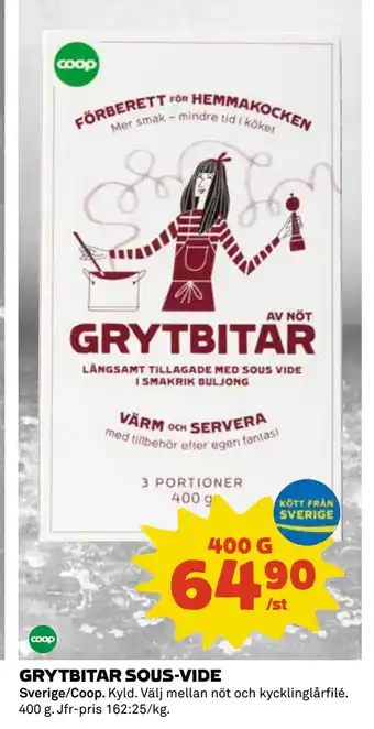 Coop GRYTBITAR SOUS-VIDE erbjuda