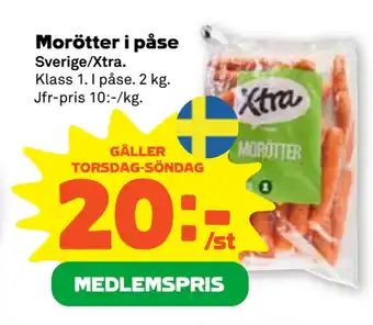 Stora Coop Morötter i påse erbjuda