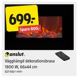 Jula Vägghängd dekorationsbrasa erbjuda