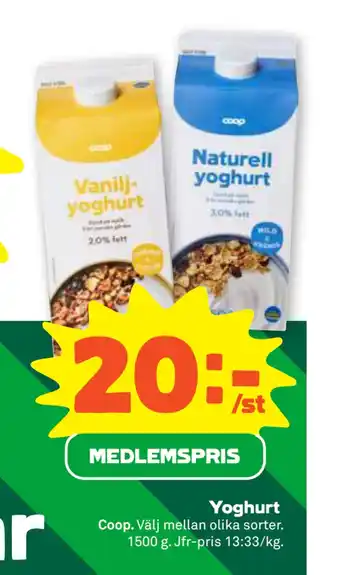 Stora Coop Yoghurt erbjuda