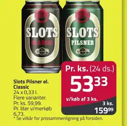 Fleggaard SLOTS Pilsner el. Classic erbjuda