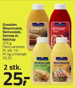 Fleggaard GRAASTEN  Mayonnaise, Remoulade, Sennep el. Ketchup erbjuda