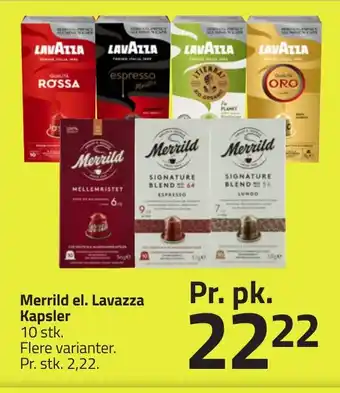 Fleggaard Merrild el. Lavazza Kapsler erbjuda