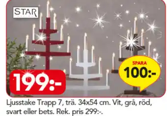 Bo Ohlsson Ljusstake Trapp 7, trä. 34x54 cm erbjuda