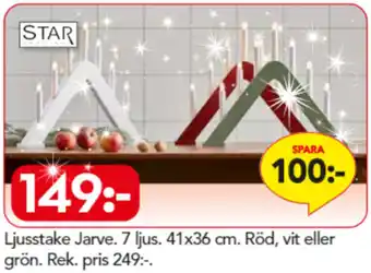 Bo Ohlsson Ljusstake Jarve 7 ljus 41x36 cm Röd, vit eller erbjuda