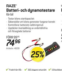 thansen Batteri- och dynamotestare erbjuda