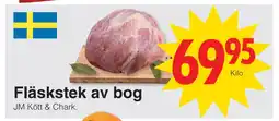 Matöppet Fläskstek av bog erbjuda