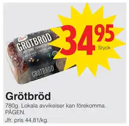 Matöppet Grötbröd erbjuda