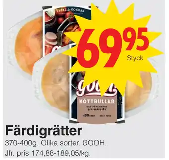 Matöppet Färdigrätter erbjuda