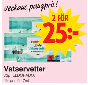 Matöppet Våtservetter erbjuda