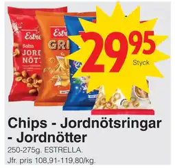 Matöppet Chips - Jordnötsringar - Jordnötter erbjuda