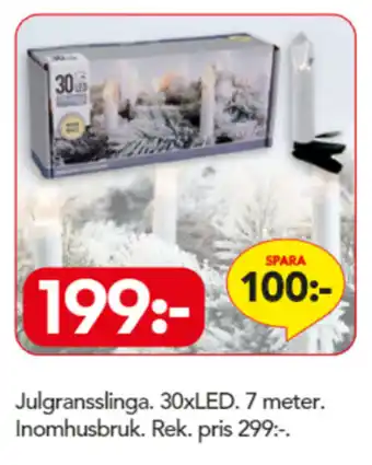 Julgransslinga 30xLED 7 meter Inomhusbruk