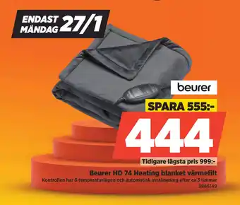 Power Beurer HD 74 Heating blanket värmefilt erbjuda