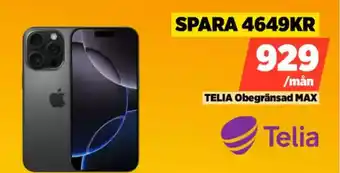 Power TELIA Obegränsad MAX erbjuda