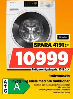 Power Tvättmaskin A Snygg 8 kg Miele med bra funktioner erbjuda