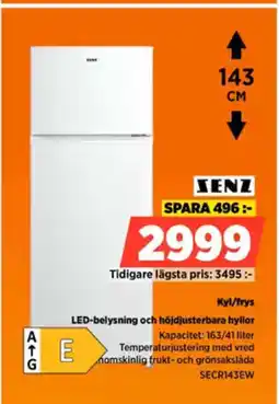 Power Kyl/frys LED-belysning och höjdjusterbara hyllor erbjuda