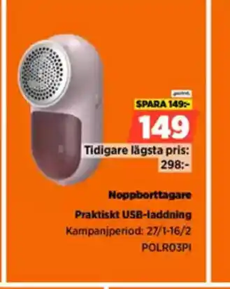 Power Noppborttagare Praktiskt USB-laddning erbjuda