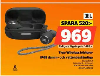 Power True Wireless hörlurar IP68 damm- och vattenbeständiga erbjuda