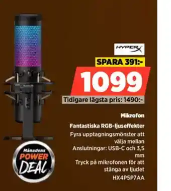 Power Mikrofon Fantastiska RGB-ljuseffekter erbjuda