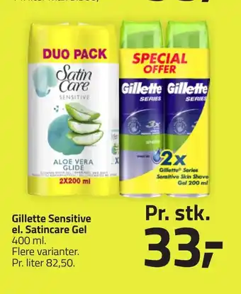 Fleggaard GILLETTE Sensitive el. satincare gel erbjuda