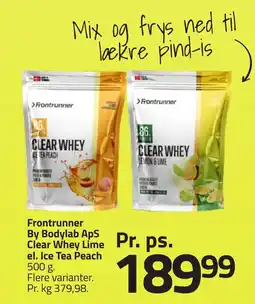 Fleggaard FRONTRUNNER By bodylab aps clear whey lime el. ice tea peach erbjuda