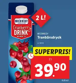 Lidl Tranbärsdryck erbjuda