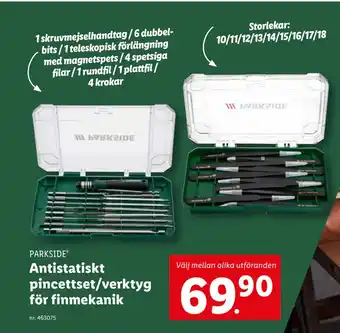 Lidl Antistatiskt pincettset/verktyg för finmekanik erbjuda