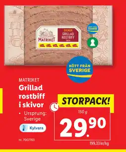 Lidl Grillad rostbiff i skivor erbjuda