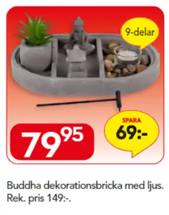 Bo Ohlsson Buddha dekorationsbricka med ljus 9-delar erbjuda