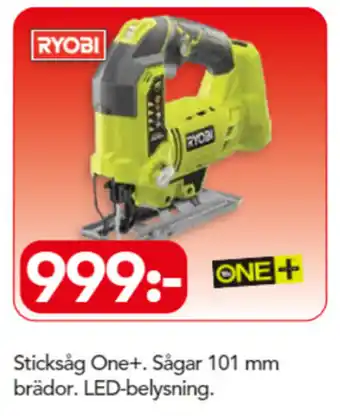 Bo Ohlsson Ryobi Sticksåg One+ Sågar 101 mm brädor LED-belysning erbjuda