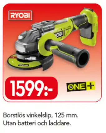 Bo Ohlsson Ryobi Borstlös vinkelslip, 125 mm Utan batteri och laddare erbjuda