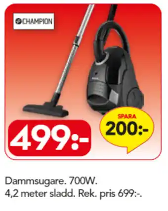Bo Ohlsson Champion Dammsugare 700W 4,2 meter sladd erbjuda