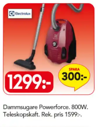 Electrolux Dammsugare Powerforce 800W Teleskopskaft