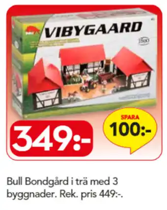 Bull Bondgård u trä med 3 byggnader