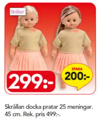 Bo Ohlsson Skrållan docka pratar 25 meningar 45 cm erbjuda