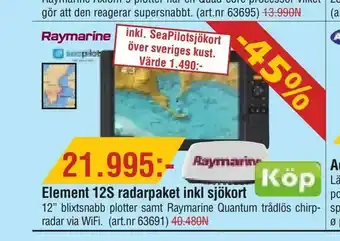 Erlandsons Brygga Element 12S radarpaket inkl sjökort erbjuda