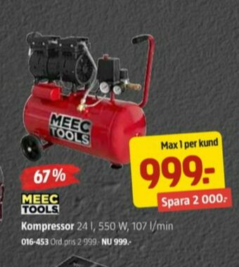 Jula Meec Tools Kompressor erbjuda