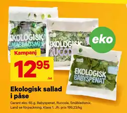 City Gross Ekologisk sallad i påse erbjuda