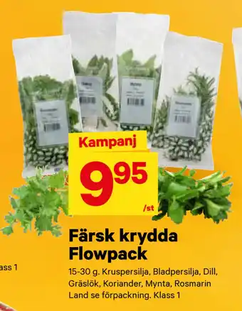 City Gross Färsk krydda Flowpack erbjuda