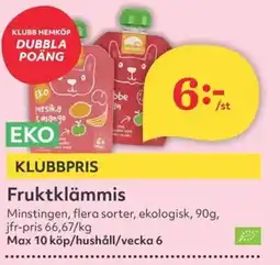 Hemköp Fruktklämmis erbjuda