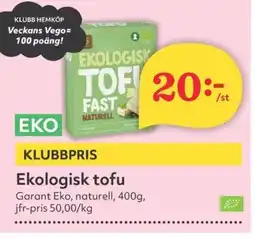 Hemköp Ekologisk tofu erbjuda